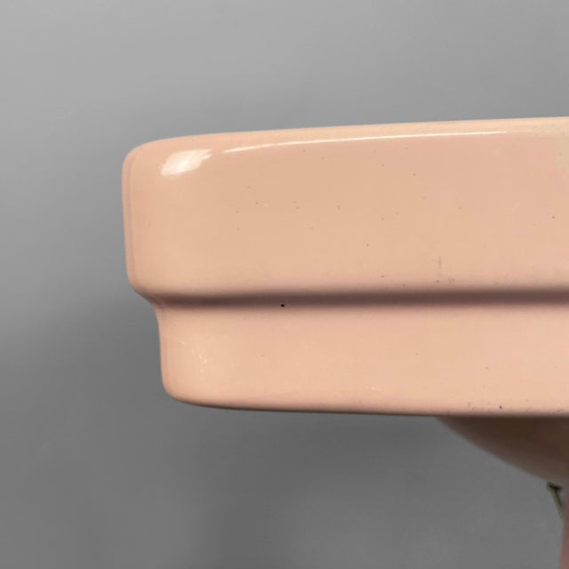 Metal Italian Art Deco Pink Ceramic Bidet and Sink, 1920s, Set of 2 For Sale - Image 7 of 18