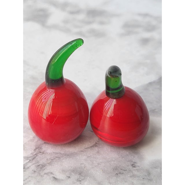 Pair of Vintage Blown Glass Cherries For Sale - Image 4 of 9