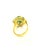 Metal Bochic "Orient" Vintage Zambian Emerald Ring Set In 18K Yellow Gold & Silver For Sale - Image 7 of 18