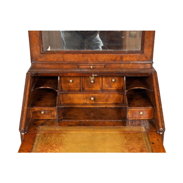 George I Walnut Bureau Bookcase For Sale - Image 4 of 13