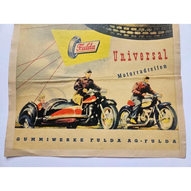 Art Deco Advertising Poster Fulda Tires, 1930s For Sale - Image 4 of 7