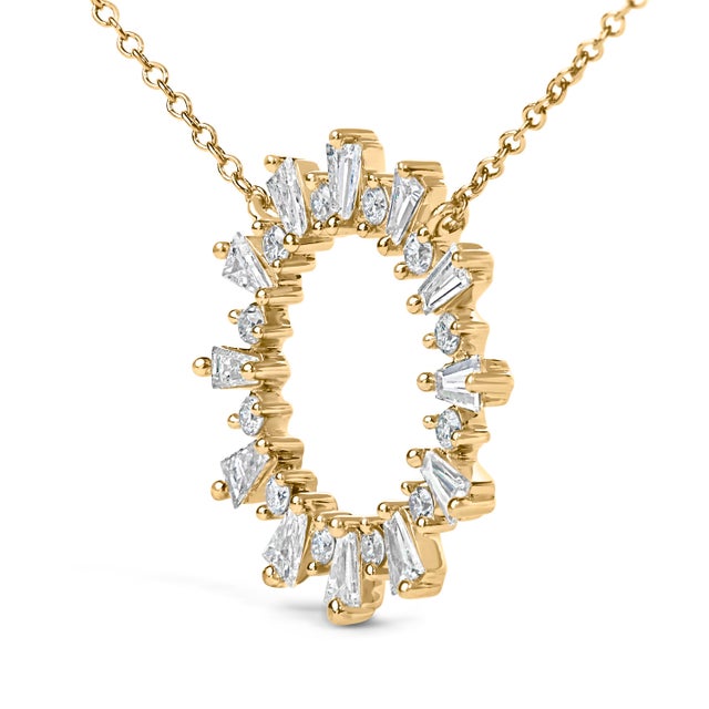 Haus of Brilliance 14K Yellow Gold Plated Sterling Silver 3/4 Cttw Diamond Starburst Pendant Necklace For Sale - Image 4 of 5