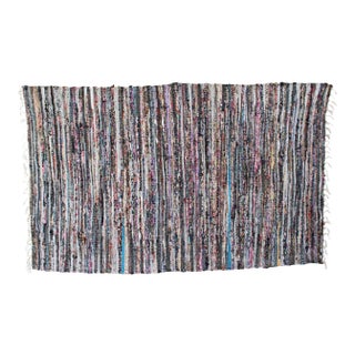 Colorful Striped Sari Rug 40" X 60" For Sale