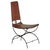 Rare French Iron Leather Accent Chair No. 02 Attributed to Sido & François Thévenin, 1970s For Sale