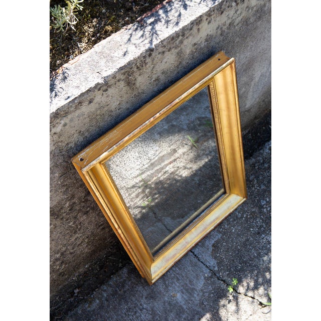 Antique Louis Philippe Rectangular Gilt Wood and Mercury Glass Mirror, 1830s For Sale - Image 4 of 9