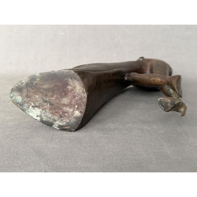 Metal W T Chai, Candle Holder Sculpture with a Surrealist Motif, 1970, Bronze For Sale - Image 7 of 9