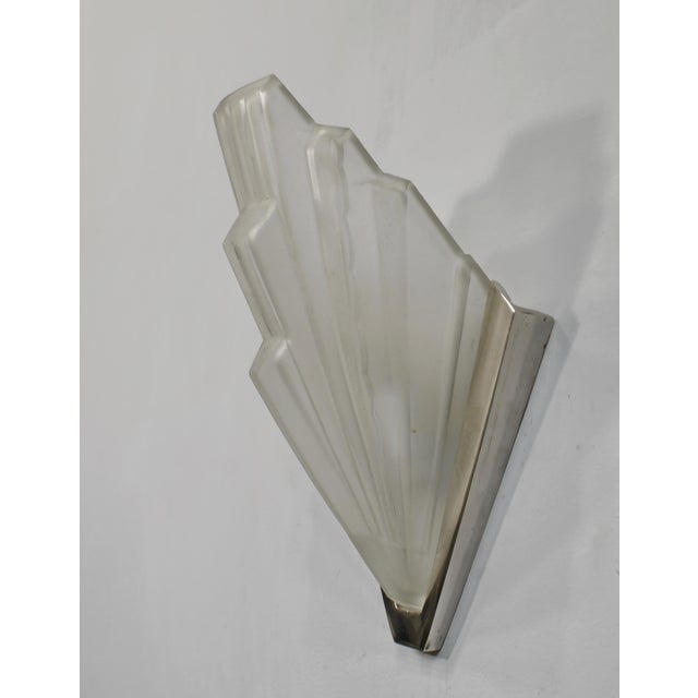 Pair of Marius Sabino 1930s French Art Deco Modernist Slip Shade Wall Sconces - 2 Pairs Available For Sale - Image 6 of 11