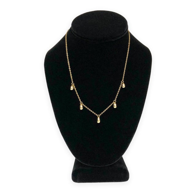 Gold Vintage Tiffany & Co. Elsa Peretti 18k Yellow Gold Teardrop Necklace 18 Inch For Sale - Image 8 of 10