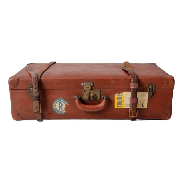 Vintage Utica Vulkanfibre Steamer Ship Luggage For Sale