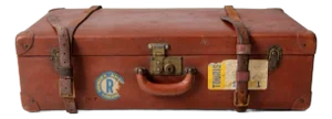 Vintage Utica Vulkanfibre Steamer Ship Luggage