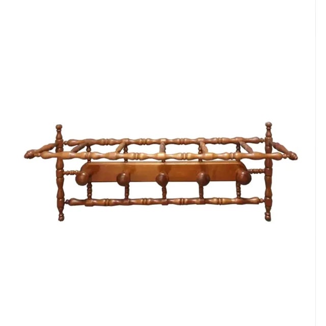 Antique Light Turned Wood Coat Rack, Early 20th Century For Sale - Image 13 of 13