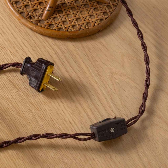 1960s Pair of Italian Cane and Bamboo Table Lamps For Sale - Image 11 of 11