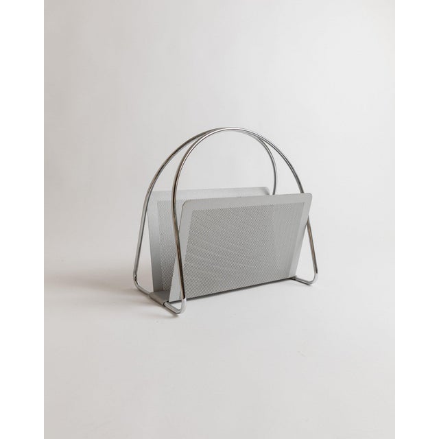 Space Age Chrome-Plated Metal Magazine Rack from Mascagni, Italy, 1970s For Sale - Image 11 of 11