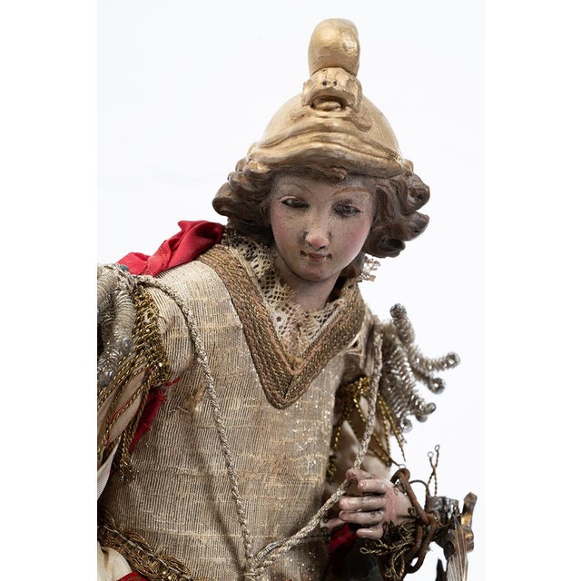 20th Century Neapolitan Saint Michael the Archangel Sculpture For Sale - Image 4 of 6