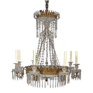 Anglo Irish Cut Crystal Neoclassical Chandelier Circa 1810 For Sale
