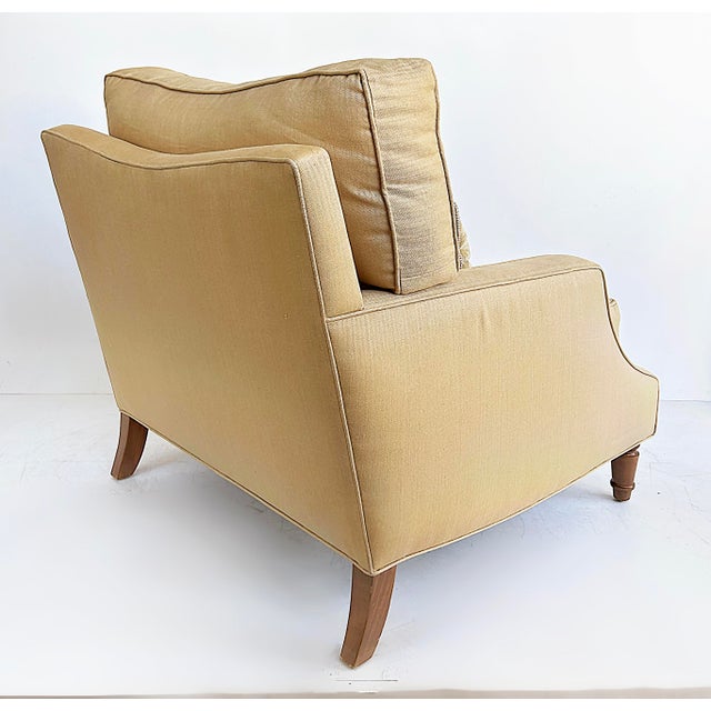 Wood Large Comfortable Club Chairs by Estetica Custom Upholstery and Design, Miami Fl For Sale - Image 7 of 16