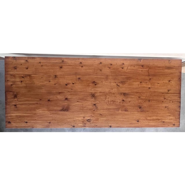 Antique Spanish Rustic Pine Dining Tables with Stretcher, 1890, Set of 2 For Sale - Image 9 of 15