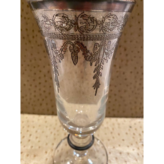 Glass 1990s Arte Italica Vetro Platinum Flute, Made in Italy For Sale - Image 7 of 7