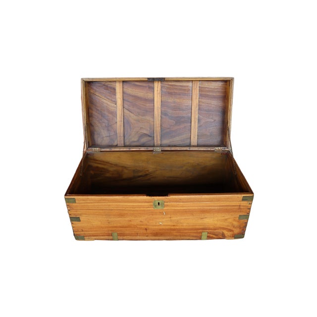 Gorgeous antique honey-toned camphor chest, dating to the 1800s, when it would have functioned as maritime storage. The...