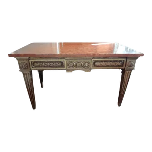 17th Century Italian Giltwood Console Table With Marble Top