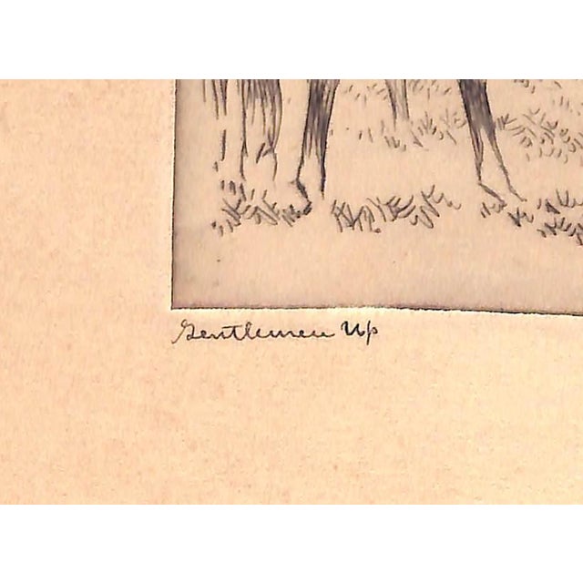 Traditional Paul Brown "Gentlemen Up" Steeplechase Drypoint Etching For Sale - Image 3 of 4