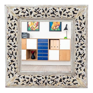 A Modern Silver Gilt Carved Wood Mirror. For Sale