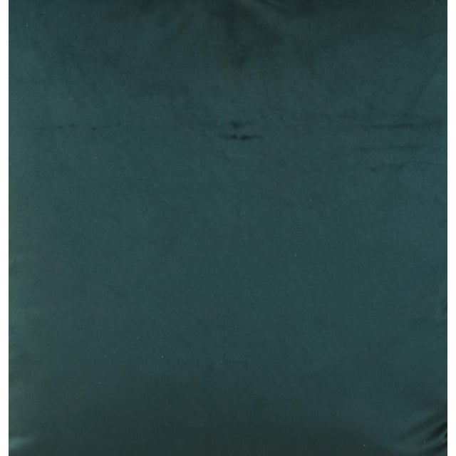 Mid-Century Modern Emerald Green Velvet Feather/Down Pillow For Sale - Image 3 of 5