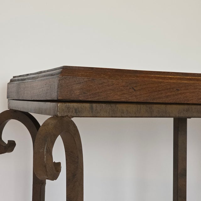 Mexports by Susana Molina Mesquite Wood and Iron Console Table For Sale - Image 11 of 17