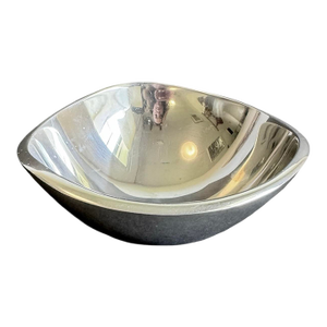 Nambe Tri-Corner Small Bowl Decorative Silver Trinket Catchall Dish Nut 4.5"