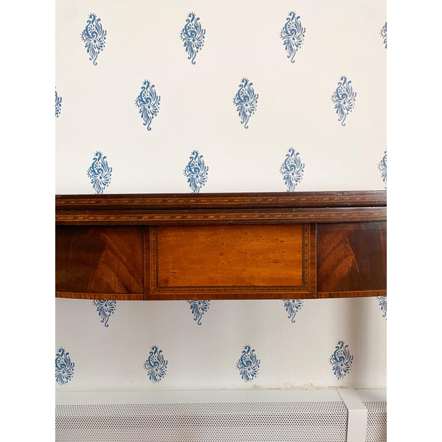 Traditional Antique Early 1900s American Neoclassical Revival Mahogany Game Table With Inlay For Sale - Image 3 of 18