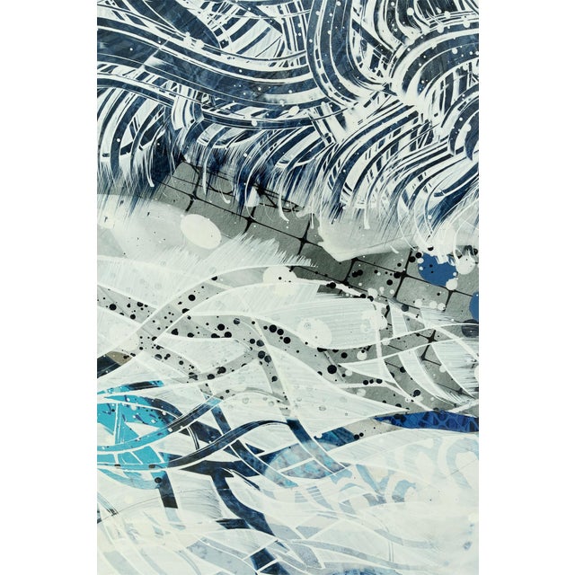 2020s "Ballast Blue" by Michael DesRosiers Abstract Mixed-Media on MDF Panel (2022) For Sale - Image 5 of 16