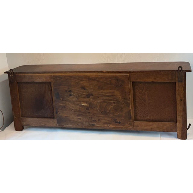 Antique Coat Rack With Mirror, Top Shelf and Six Hooks For Sale - Image 11 of 12