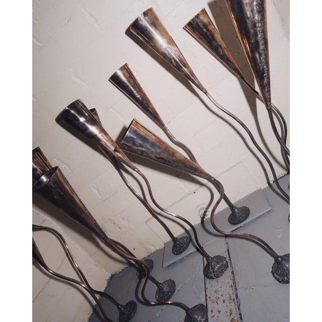 Vintage Adjustable Sculptural Metal Candlesticks, Set of Twelve For Sale - Image 4 of 9