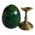 Hollywood Regency Large 18” Maitland-Smith Malachite Egg on Brass Pedestal Stand For Sale - Image 3 of 6
