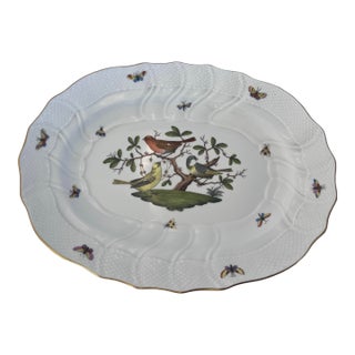 1990s Herend Rothschild Bird Oval Porcelain Platter For Sale