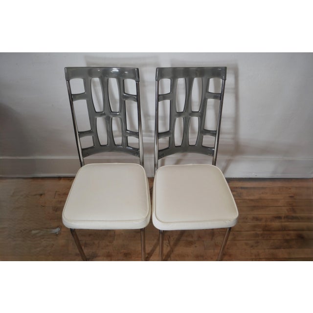 Modern 1970s Vintage Stoneville Furniture Nc Lucite Brutalist Dining Chairs- a Pair For Sale - Image 3 of 7