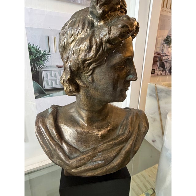 Neoclassic Style Bronze Female Bust Sculpture For Sale - Image 10 of 10