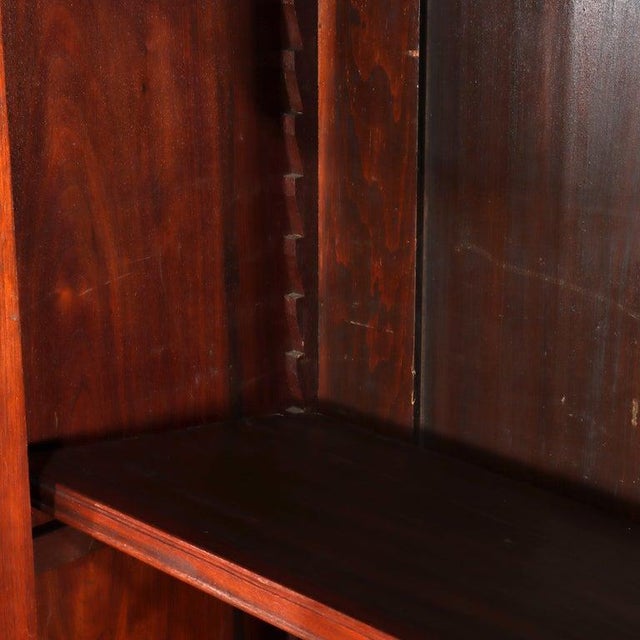 Oversized Antique Victorian 2-Door 2-Drawer Walnut Bookcase C1890 For Sale - Image 12 of 18