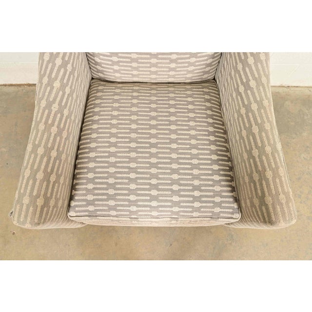 Wood Baker Furniture Style Contemporary Upholstered Barrel Arm Lounge Chair For Sale - Image 7 of 14