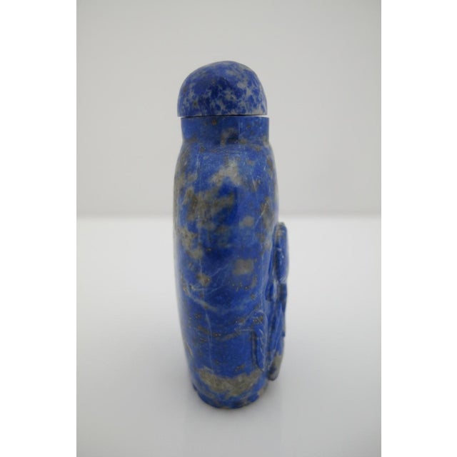 Chinese Antique Chinese Blue Lapis Lazuli Carved Rabbit Snuff Bottle For Sale - Image 3 of 10