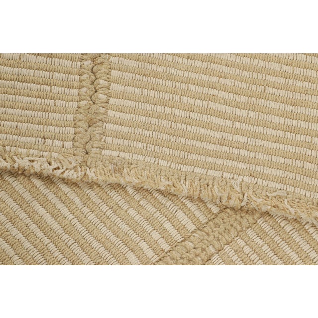 Textile Rug & Kilim’s Contemporary Kilim in Cream White and Beige Textural Stripes For Sale - Image 7 of 7