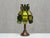 Metal Brutalist Italian Green Dalle De Verre Glass Table Lamp in Brass and Oak, 1970s For Sale - Image 7 of 12