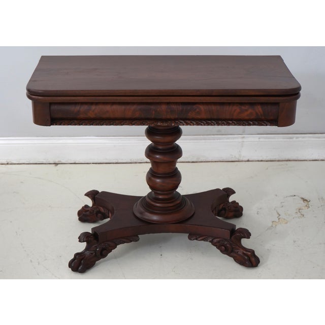 Age: C.1820-1840 Details: Figural Mahogany Front Fine Carved Details High Quality Construction Carved Paw Feet...