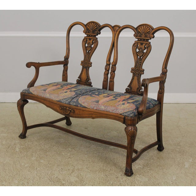 English Queen Anne Walnut Double Back Settee For Sale - Image 13 of 13