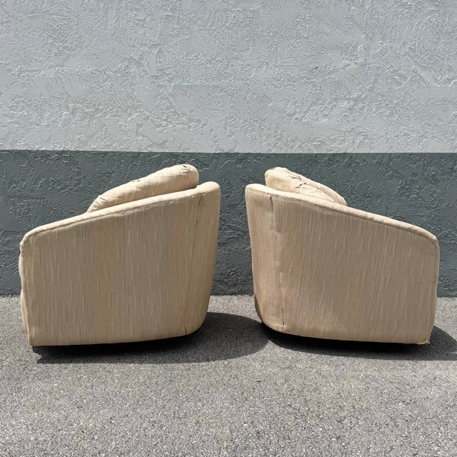 Postmodern Swivel Barrell Chairs by Best Chairs - A Pair For Sale - Image 4 of 7