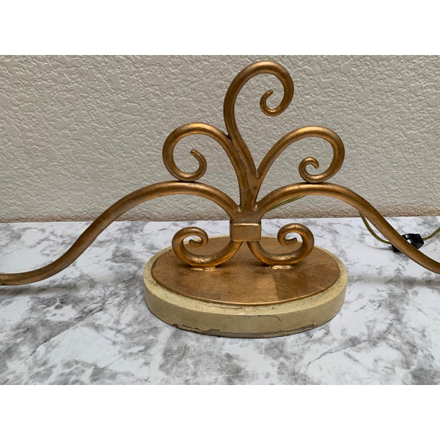 1960s Large Midcentury Modern Golden Candelabra Style Light Fixture For Sale - Image 5 of 12