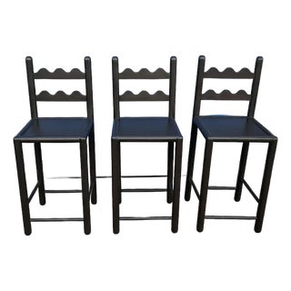 Set of 3 Country French Counter Stools For Sale