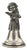 Vintage Italian Sterling Silver Angel Bell Cherub Playing Pan Flute, 1960s For Sale