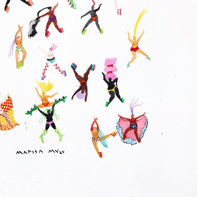 Marisa Mu’s watercolor paintings celebrate liberated bodies in motion, using playful gesture and vivid color to create...