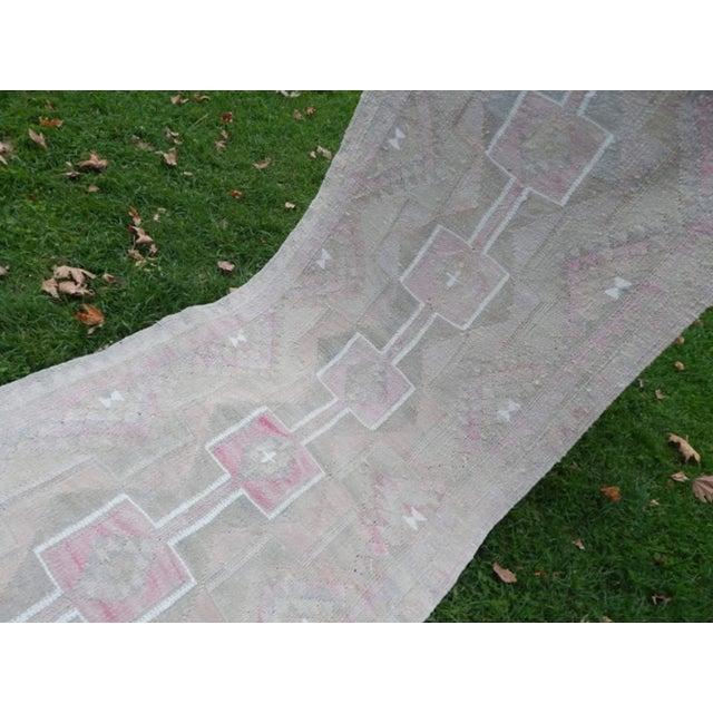 Distressed Vintage Kurdish Hand Knotted Herki Kilim Runner 2′11″ × 9′7″ For Sale - Image 4 of 13